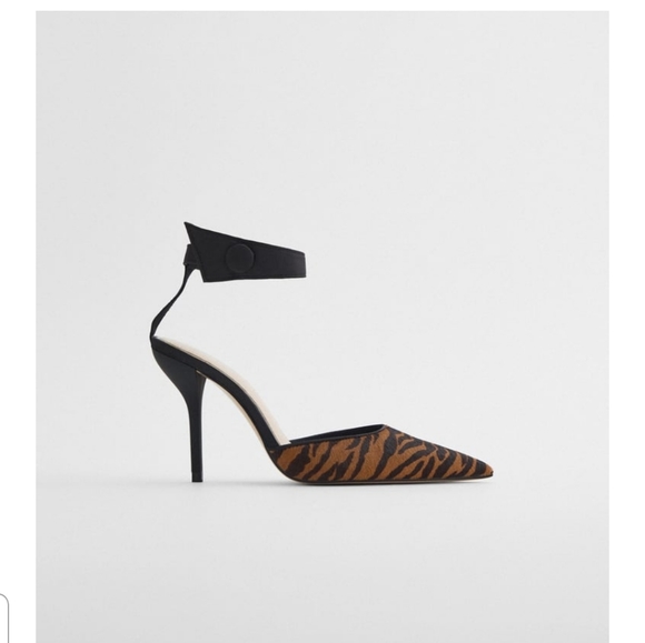 ZARA Leather Slingback Heels - Picture 3 of 4
